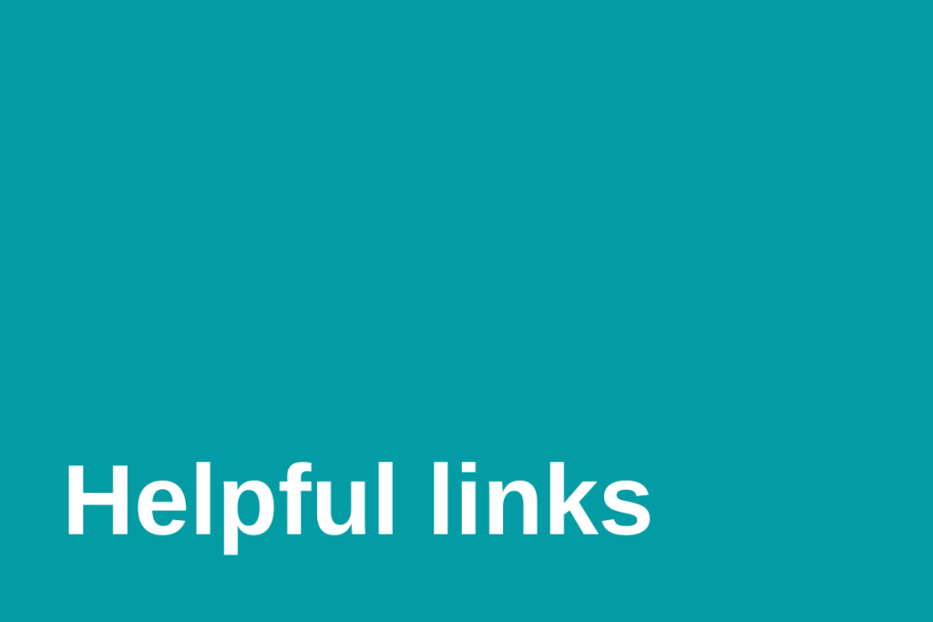 A graphic that says helpful links